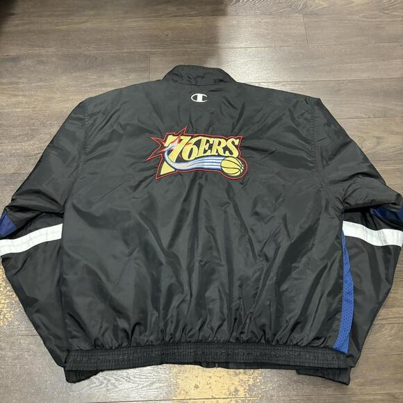 Vintage Philadelphia 76ers champion zip up windbreaker 90s L - Picture 6 of 8